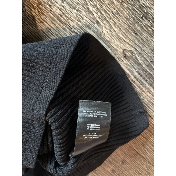 Babaton Sculpt Knit Polo Ribbed Long Sleeve in Black Size Large - Picture 11 of 11